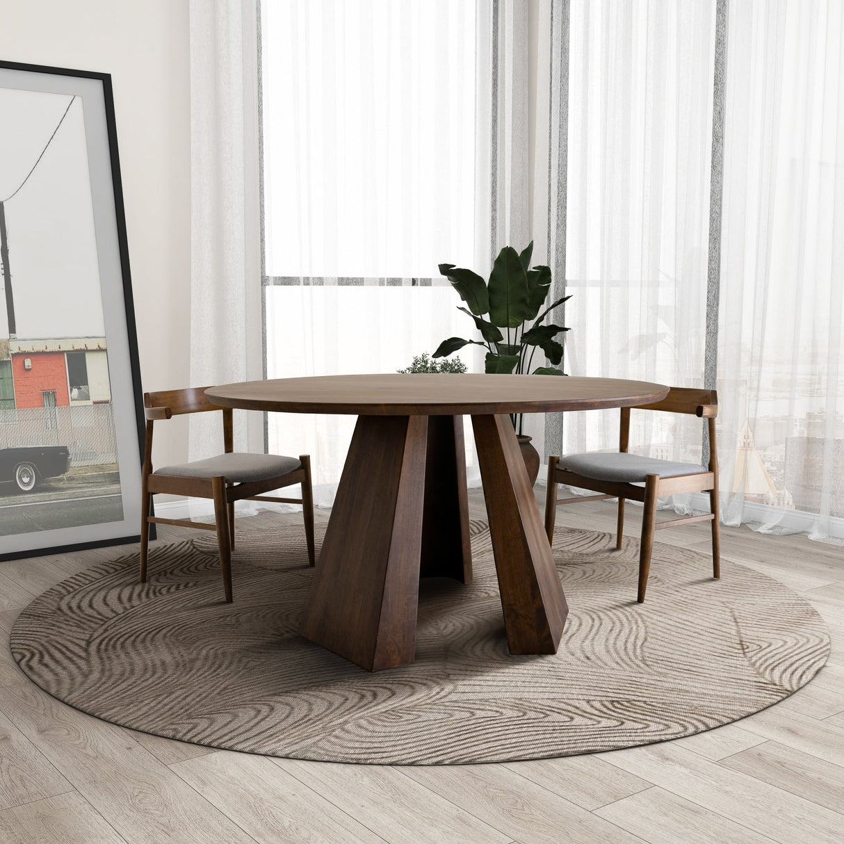 Bolton Round Walnut Dining Table by Ashcroft Imports at Eve Furniture