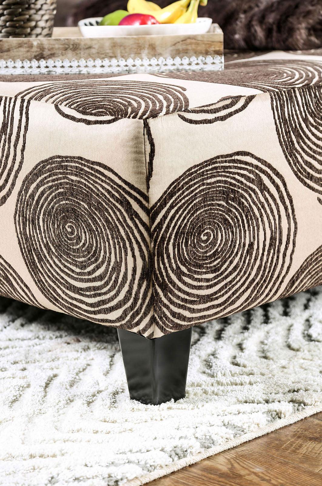 Bonaventura Brown/Pattern Ottoman by Furniture of America at Eve Furniture