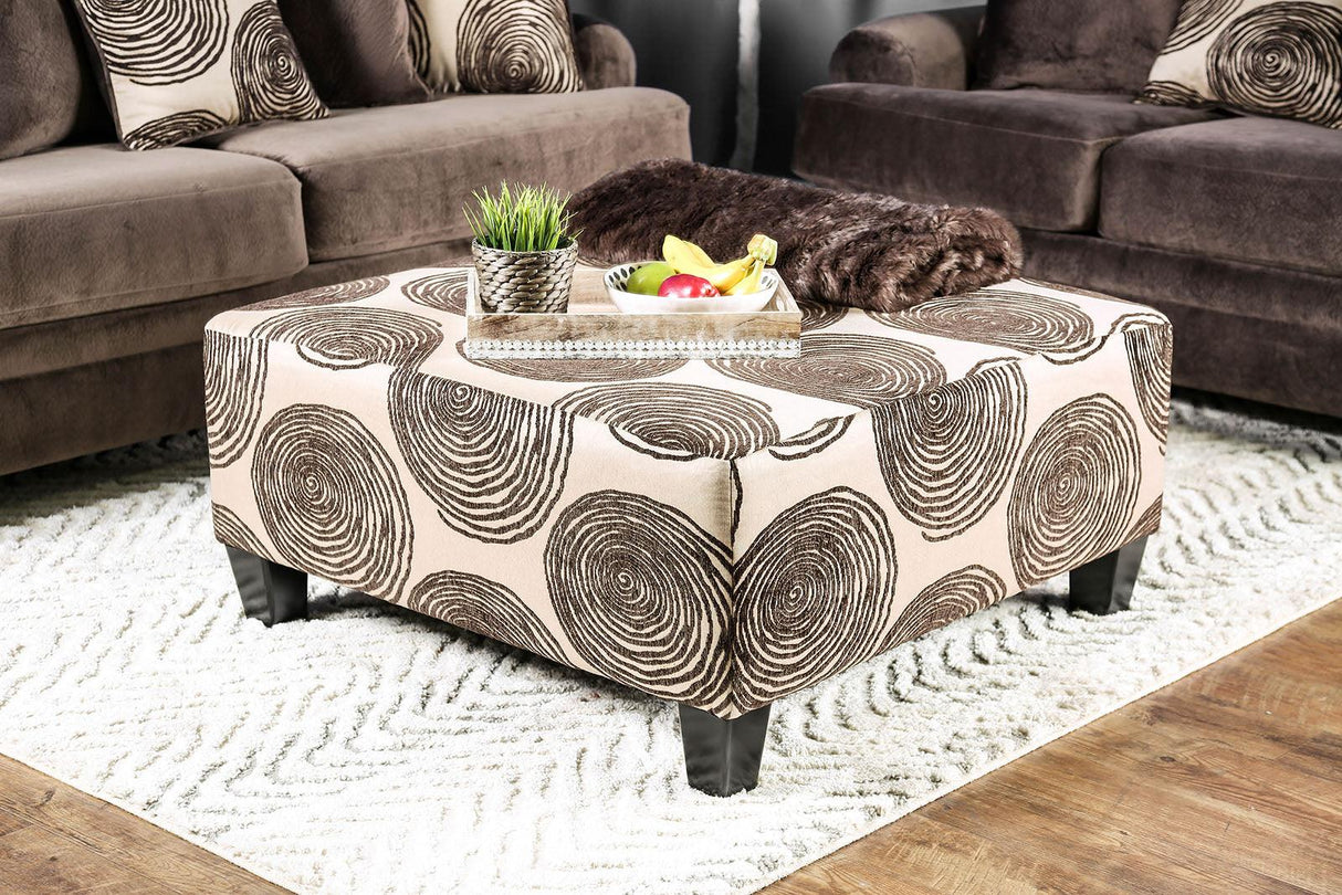 Bonaventura Brown/Pattern Ottoman by Furniture of America at Eve Furniture
