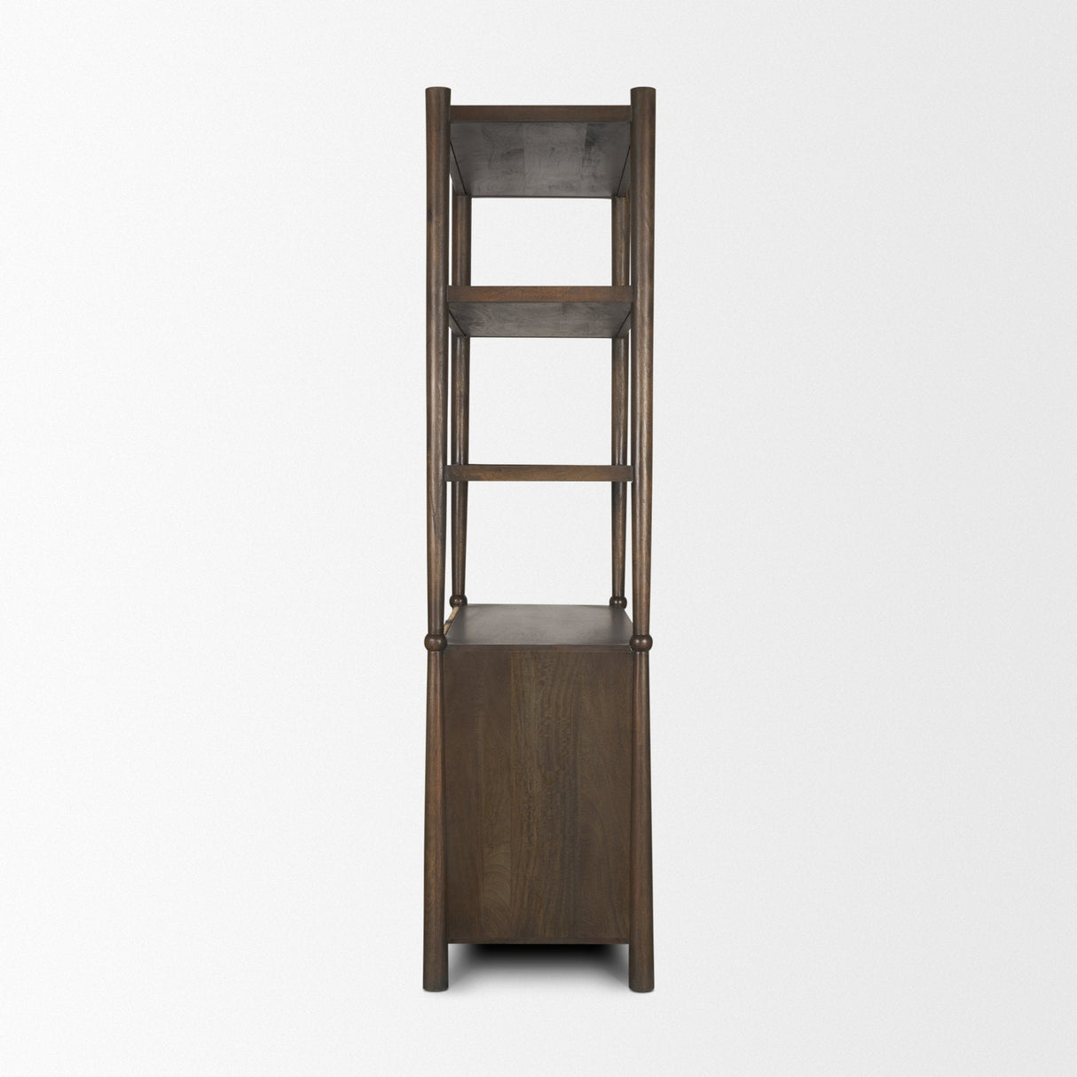 Bondi 2 Door Open Dark Brown Wood w/ Paper Rope Shelving Unit by Mercana at Eve Furniture