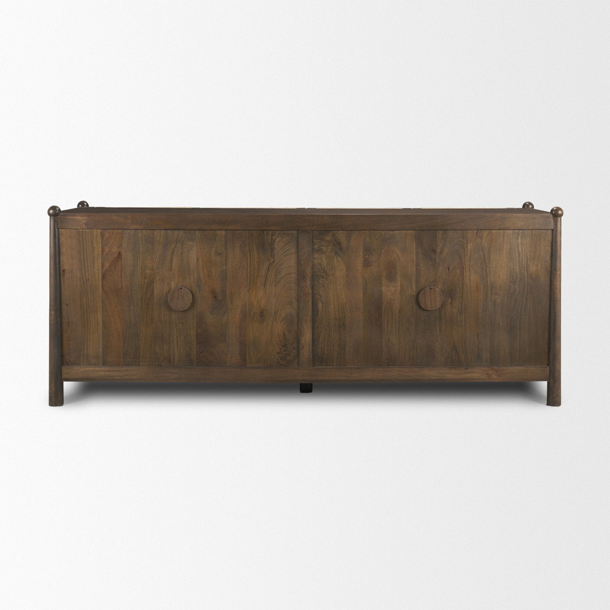 Bondi Dark Brown Wood w/ Paper Rope 4 Door Closed Sideboard by Mercana at Eve Furniture