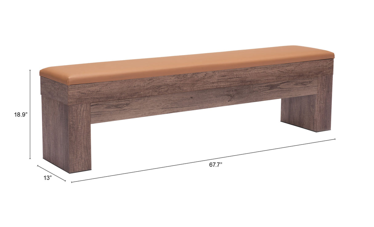 Bonker Brown Storage Bench (Set of 2) by Zuomod at Eve Furniture