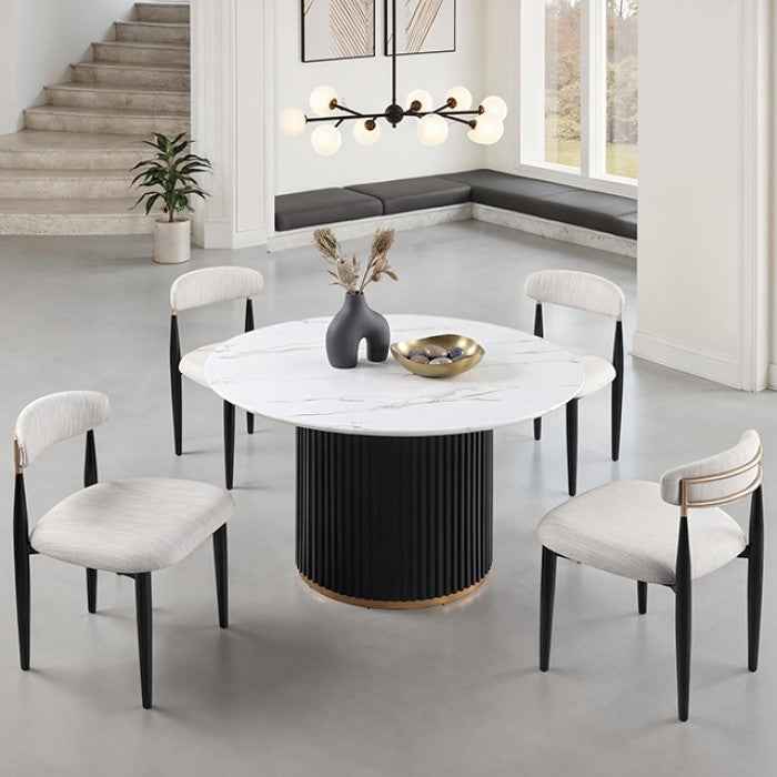 Borden Black/White 7-Piece Dining Room Set by Furniture of America at Eve Furniture