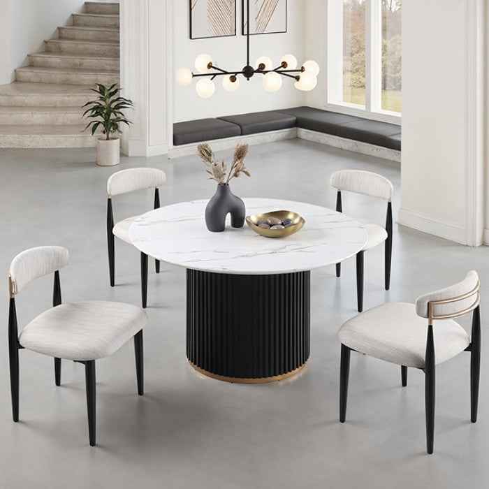 Borden Black/White 7-Piece Dining Room Set by Furniture of America at Eve Furniture