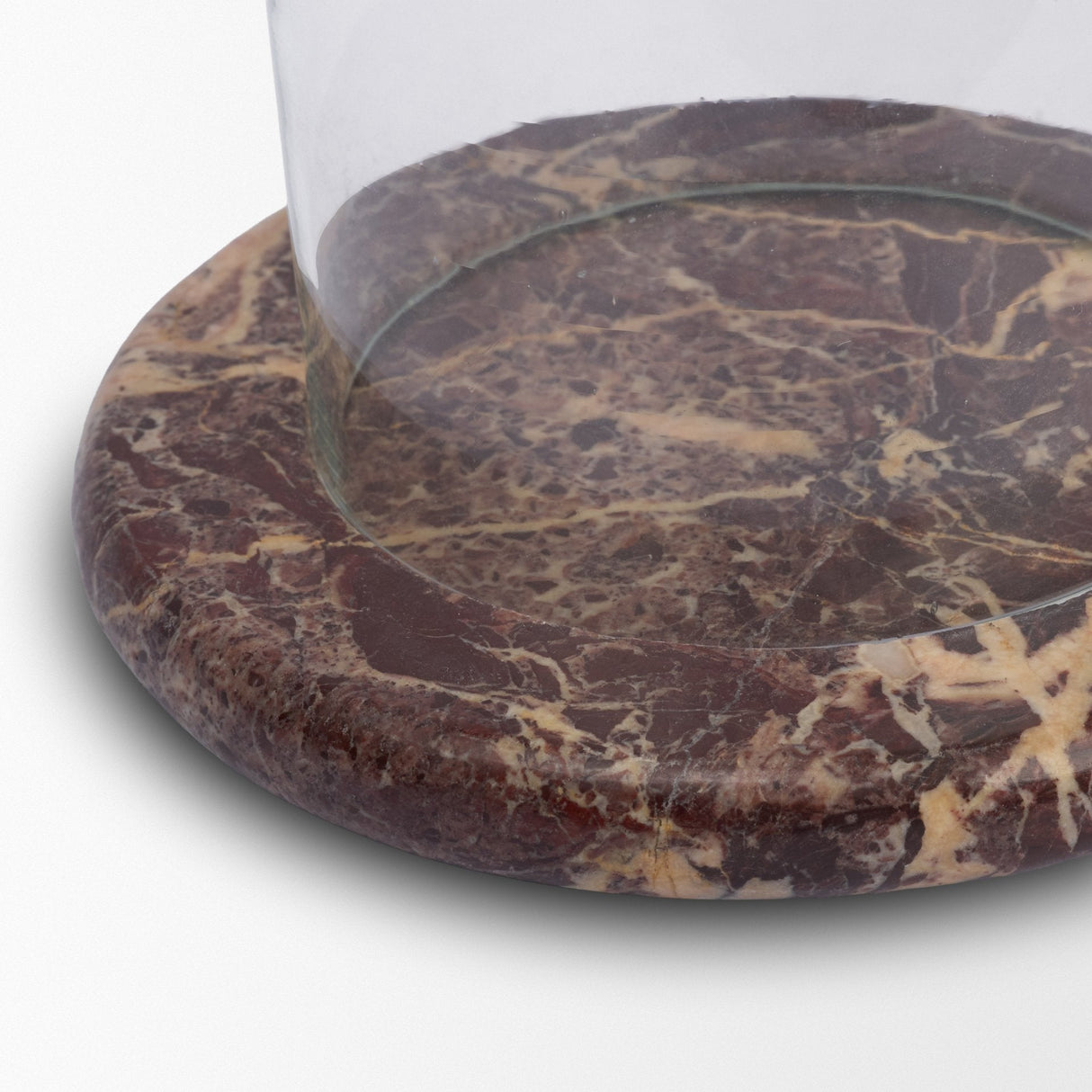 Bordo Red Marble w/ Glass Hurricane Candle Holder by Mercana at Eve Furniture
