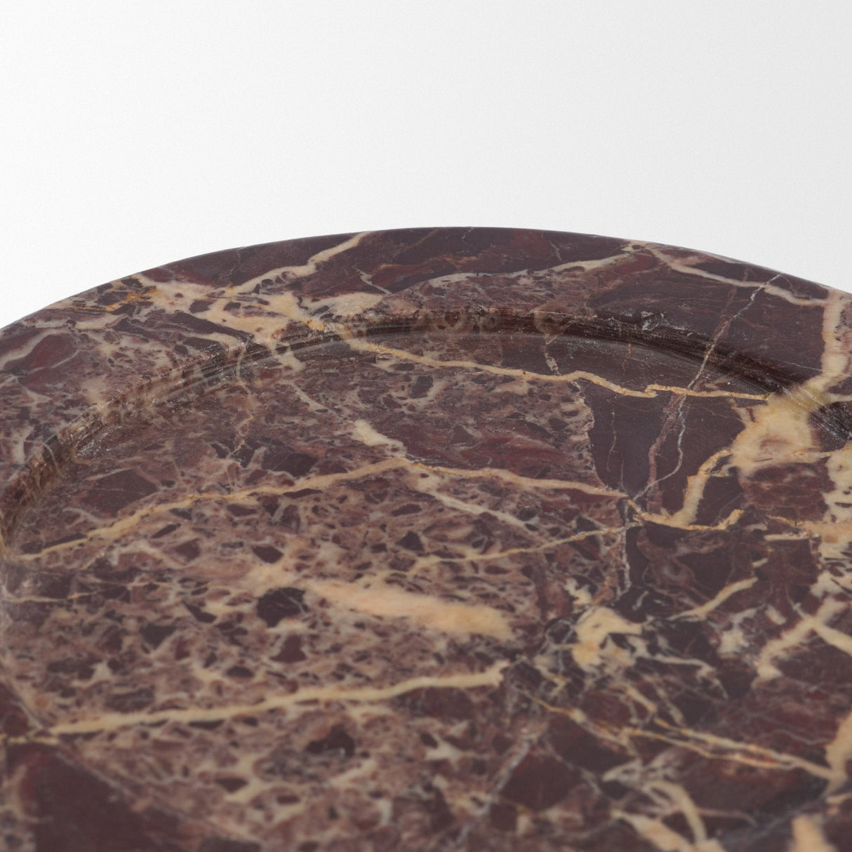 Bordo Red Marble w/ Glass Hurricane Candle Holder by Mercana at Eve Furniture