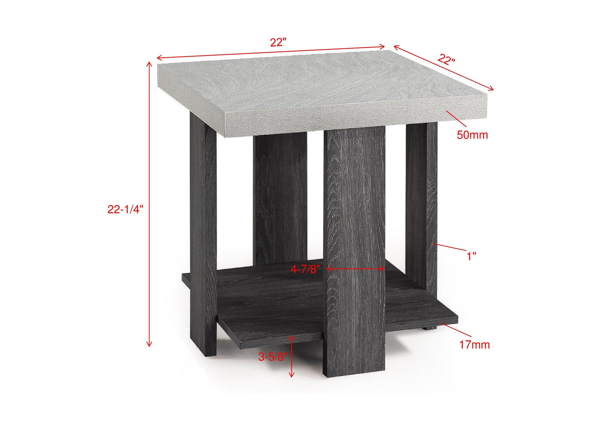 Boris Light Gray 3-Piece Coffee Table Set by Crown Mark at Eve Furniture