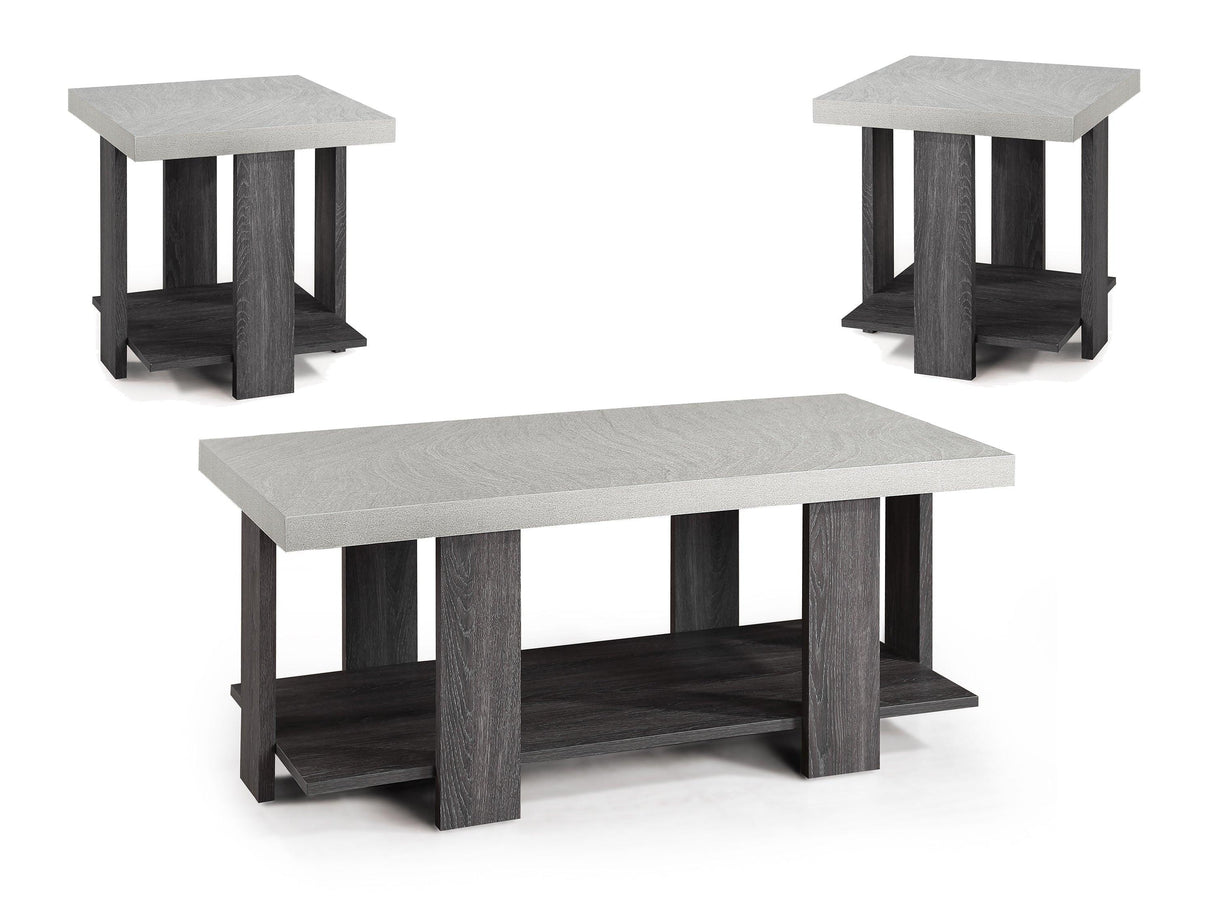 Boris Light Gray 3-Piece Coffee Table Set by Crown Mark at Eve Furniture