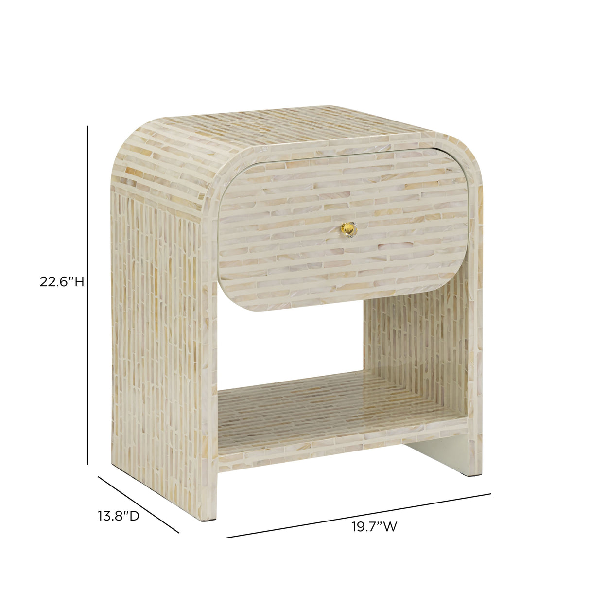Borno 20" Mother of Pearl Nightstand by TOV Furniture at Eve Furniture