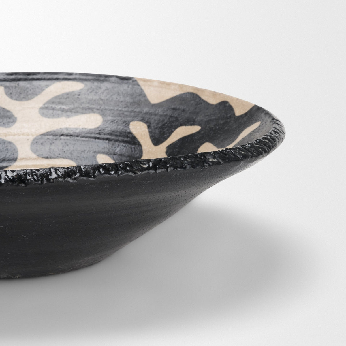 Bosma Black and Cream Ceramic Decorative Bowl by Mercana at Eve Furniture