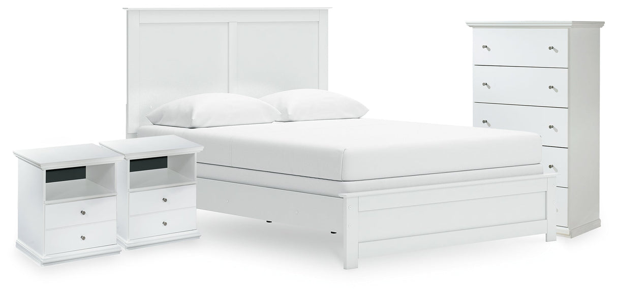 Bostwick Shoals Queen Panel Bed, Chest and 2 Nightstands by Ashley at Eve Furniture