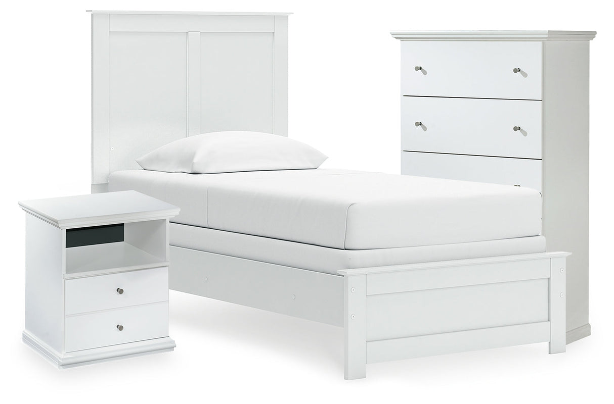 Bostwick Shoals Twin Panel Bed, Chest and Nightstand by Ashley at Eve Furniture