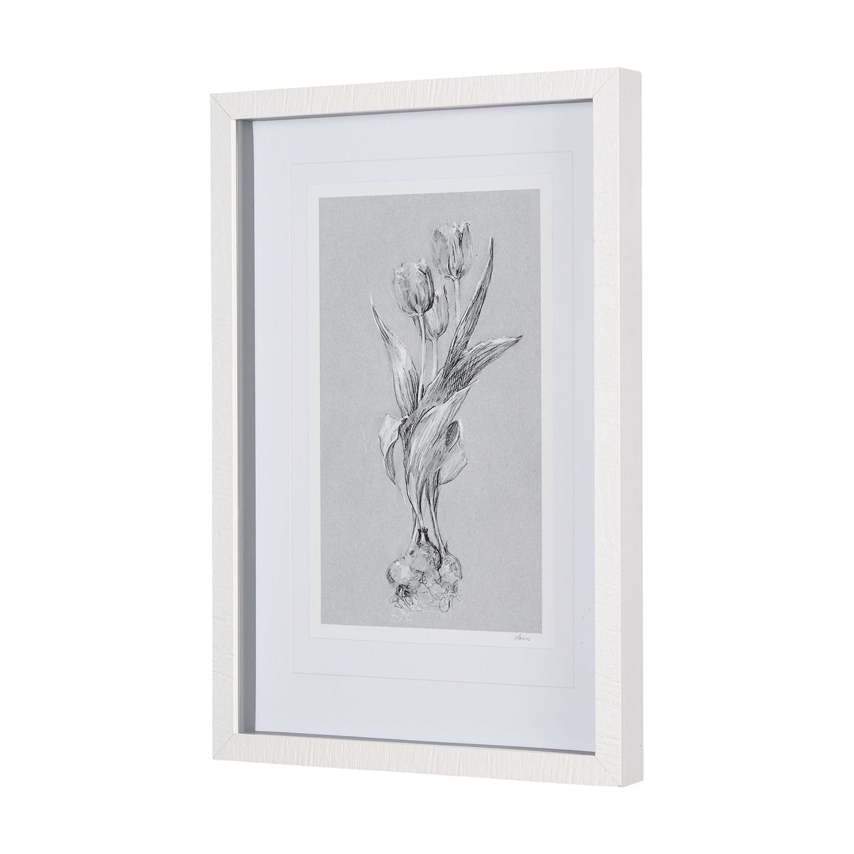 Botanical sketches I (Grey) by Mercana Studio Hand Embellished Framed Art Print Matted under Glass by Mercana at Eve Furniture