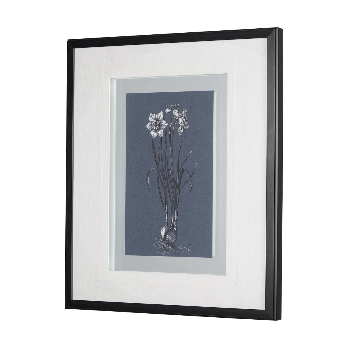 Botanical sketches II (Blue) by Mercana Studio Hand Embellished Framed Art Print Matted under Glass by Mercana at Eve Furniture