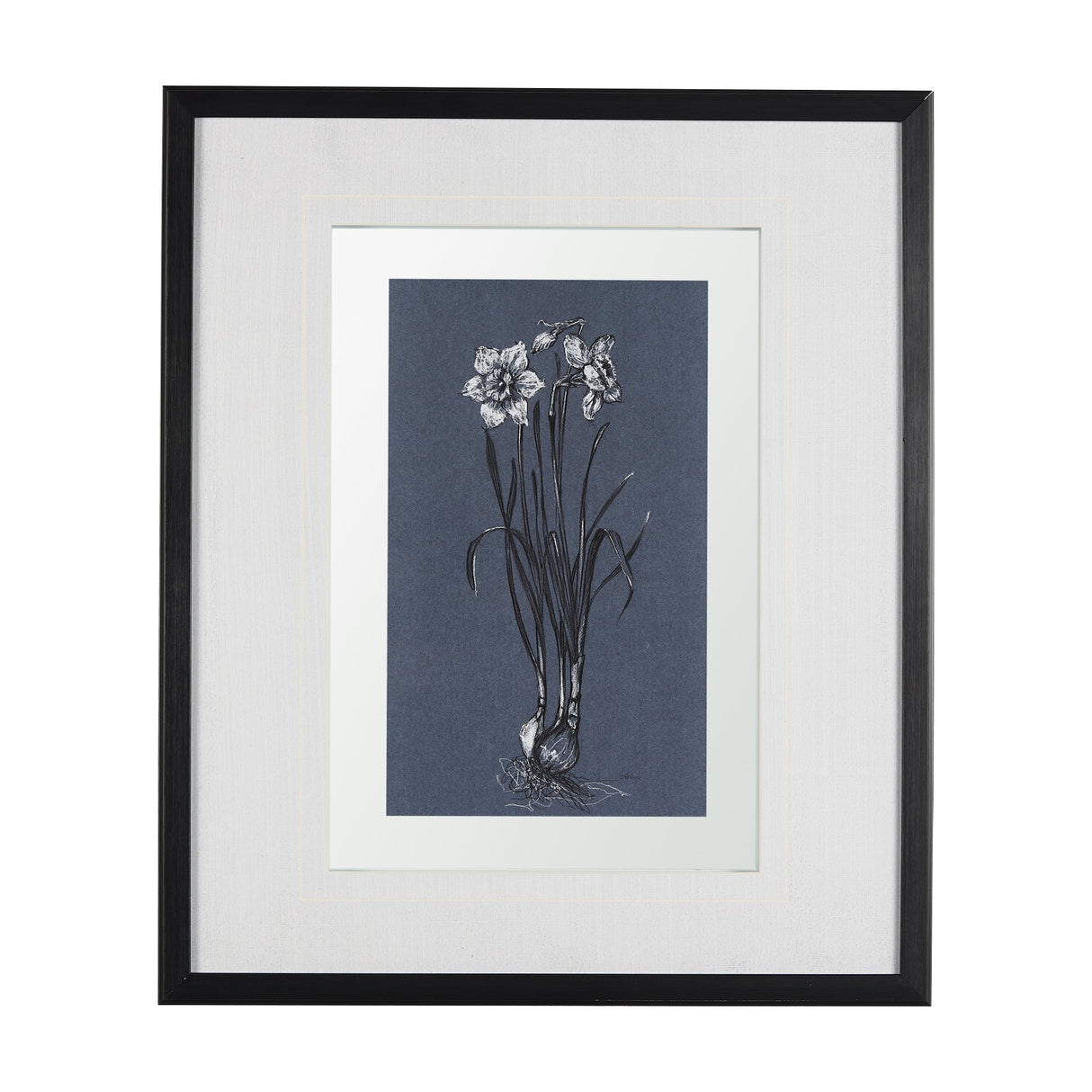 Botanical sketches II (Blue) by Mercana Studio Hand Embellished Framed Art Print Matted under Glass by Mercana at Eve Furniture