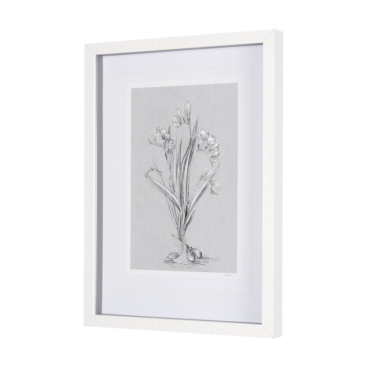 Botanical sketches III (Grey) by Mercana Studio Hand Embellished Framed Art Print Matted under Glass by Mercana at Eve Furniture