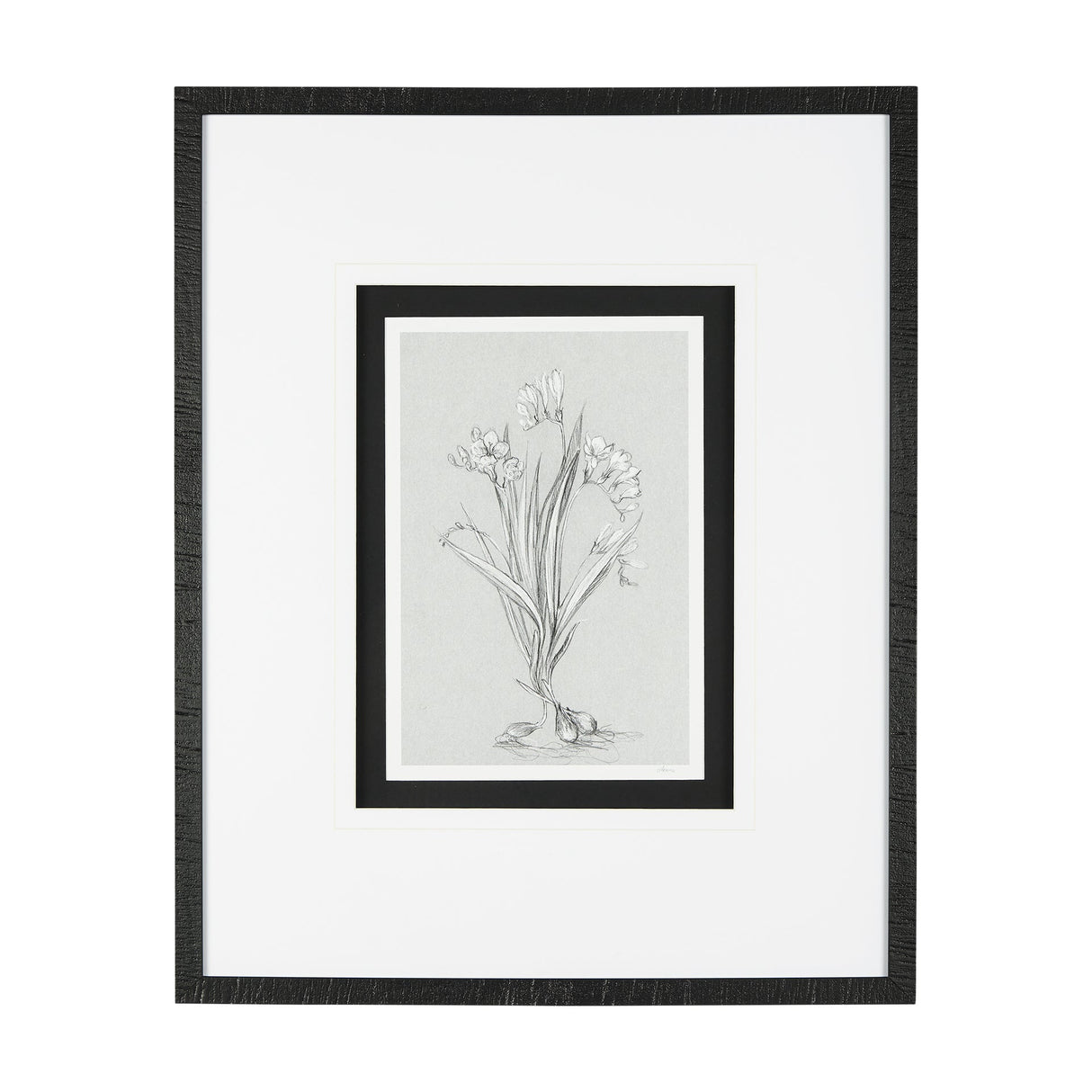 Botanical sketches III (Grey) by Mercana Studio Hand Embellished Framed Art Print Matted under Glass by Mercana at Eve Furniture