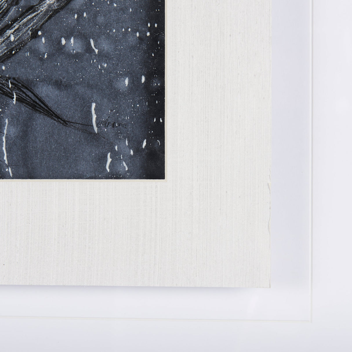 Botanical sketches IV (Blue) by Mercana Studio Hand Embellished Framed Art Print Matted under Glass by Mercana at Eve Furniture