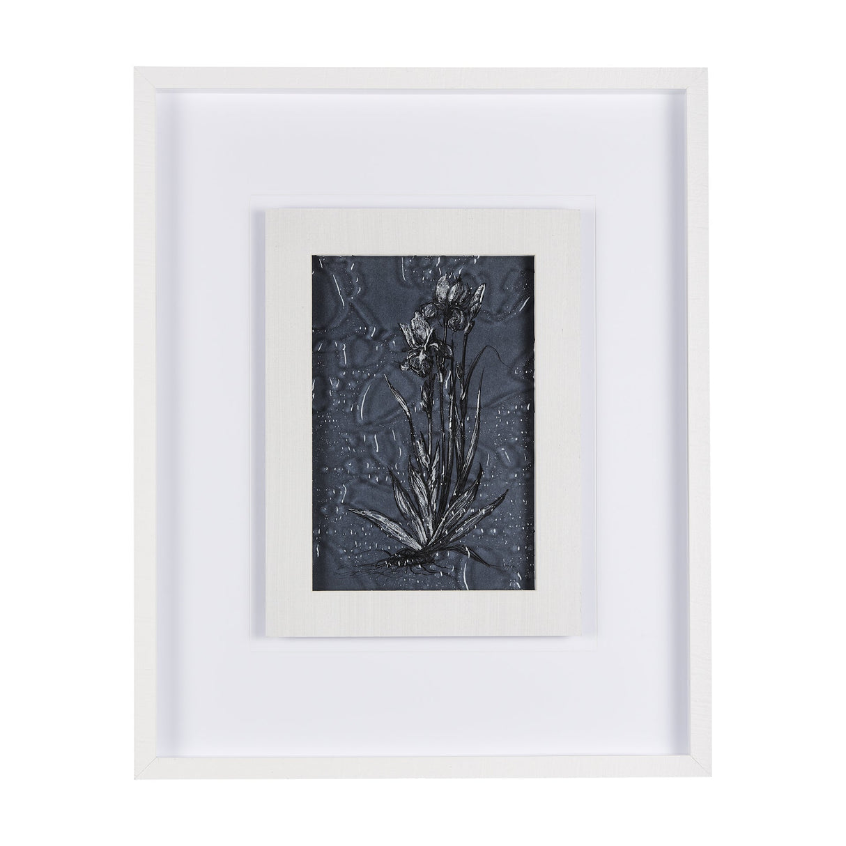 Botanical sketches IV (Blue) by Mercana Studio Hand Embellished Framed Art Print Matted under Glass by Mercana at Eve Furniture