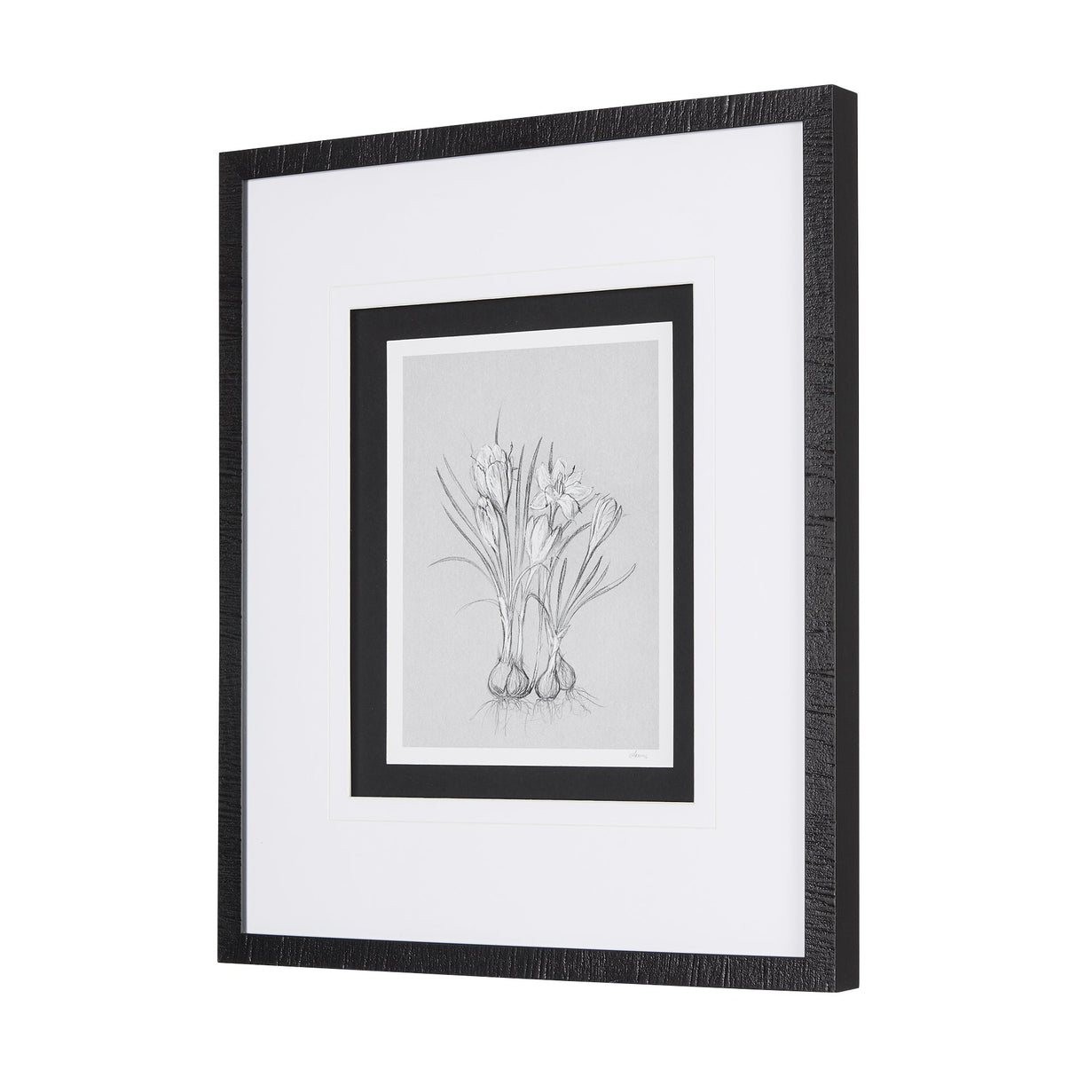 Botanical sketches V (Grey) by Mercana Studio Hand Embellished Framed Art Print Matted under Glass by Mercana at Eve Furniture