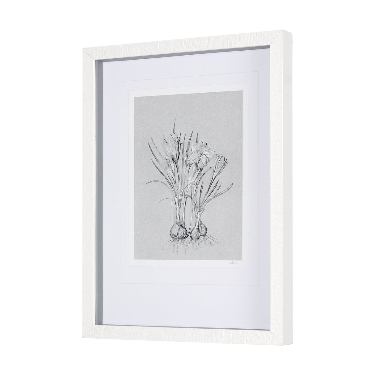 Botanical sketches V (Grey) by Mercana Studio Hand Embellished Framed Art Print Matted under Glass by Mercana at Eve Furniture