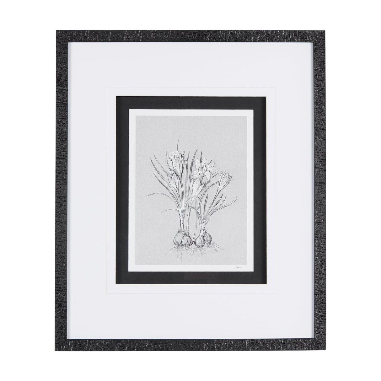 Botanical sketches V (Grey) by Mercana Studio Hand Embellished Framed Art Print Matted under Glass by Mercana at Eve Furniture