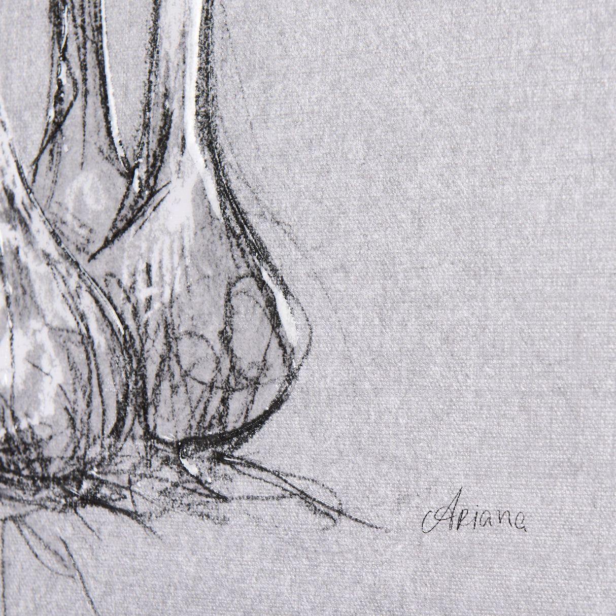 Botanical sketches VI (Grey) by Mercana Studio a Hand Embellished Textured Canvas by Mercana at Eve Furniture