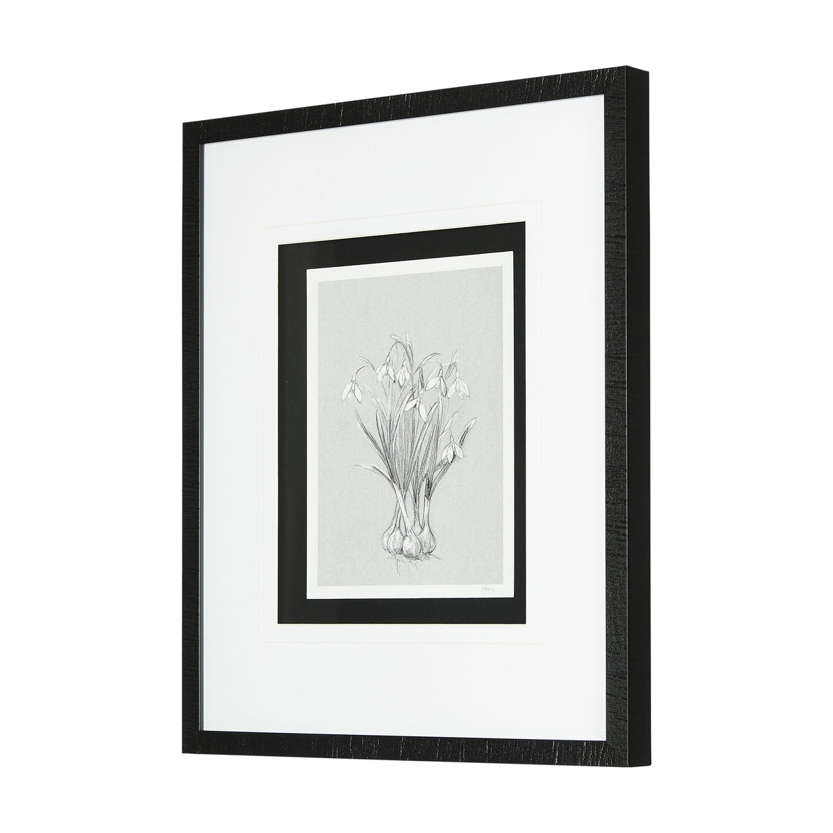 Botanical sketches VI (Grey) by Mercana Studio Hand Embellished Framed Art Print Matted under Glass by Mercana at Eve Furniture