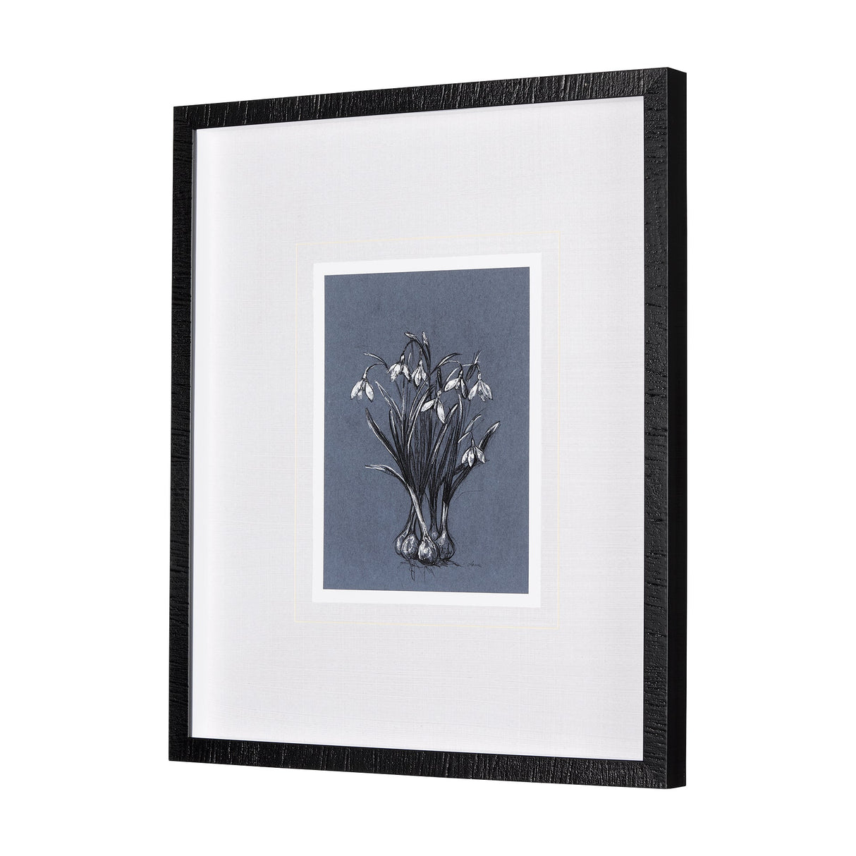 Botanical sketchesVI (Blue) by Mercana Studio Hand Embellished Framed Art Print Matted under Glass by Mercana at Eve Furniture