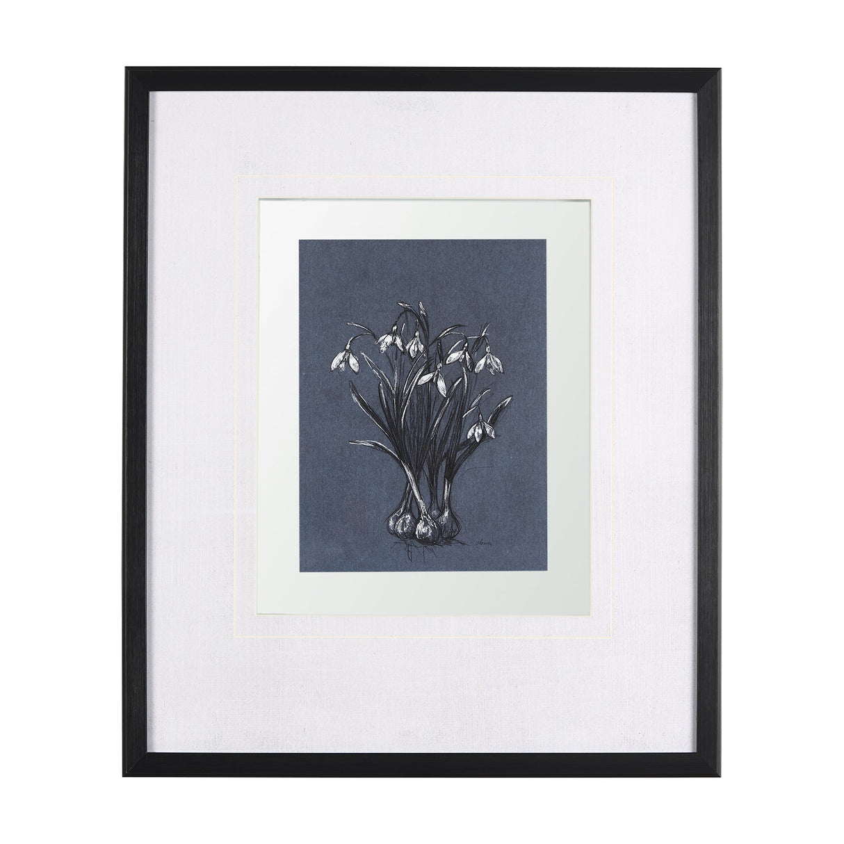 Botanical sketchesVI (Blue) by Mercana Studio Hand Embellished Framed Art Print Matted under Glass by Mercana at Eve Furniture