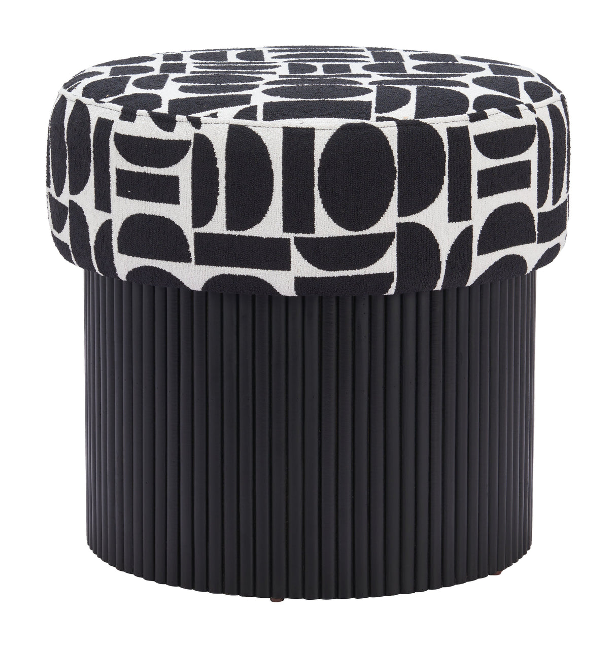 Boto Black & White Storage Ottoman by Zuomod at Eve Furniture