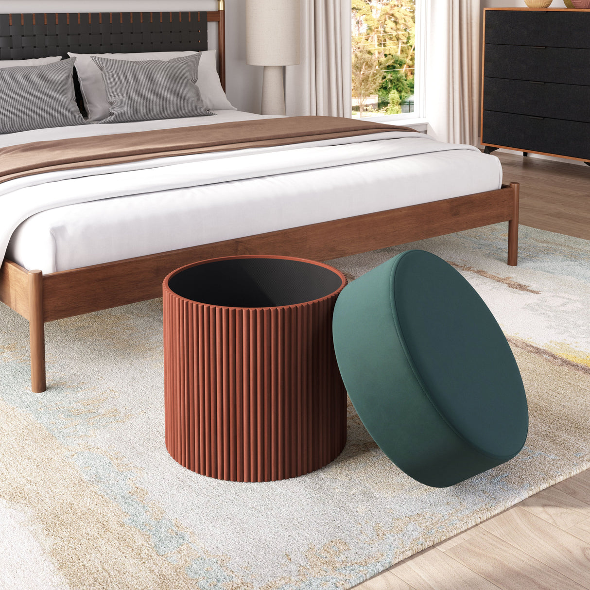 Boto Green Storage Ottoman by Zuomod at Eve Furniture