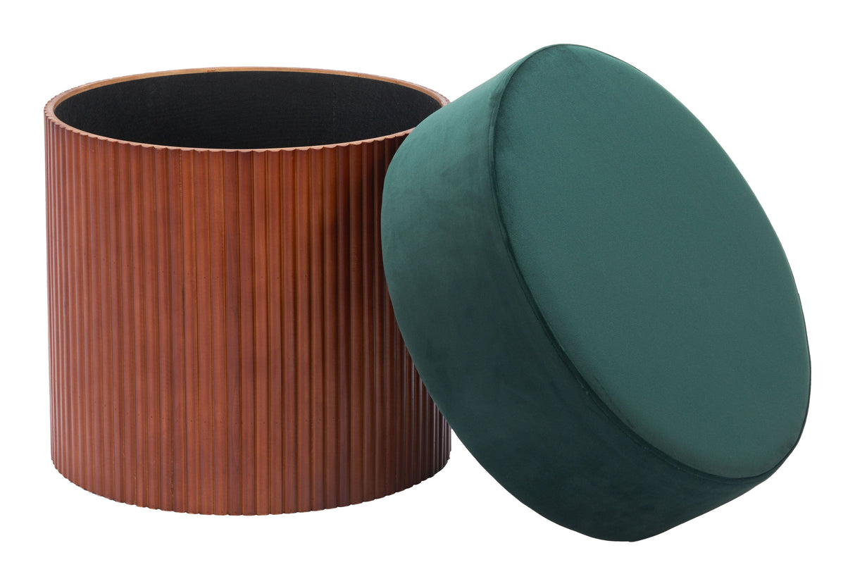 Boto Green Storage Ottoman by Zuomod at Eve Furniture