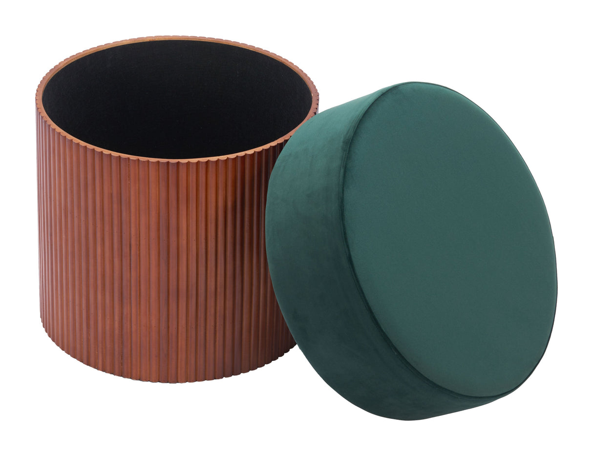 Boto Green Storage Ottoman by Zuomod at Eve Furniture
