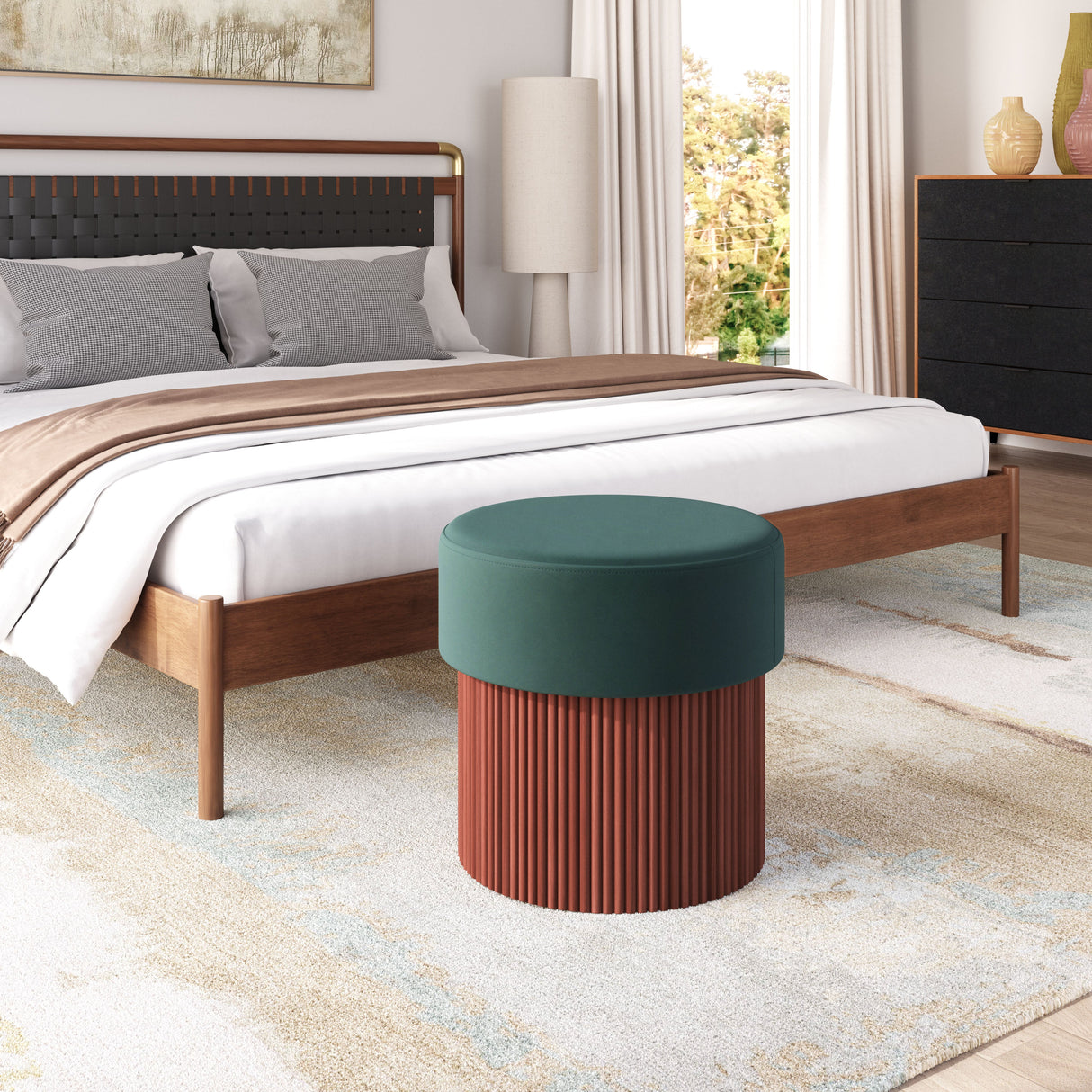 Boto Green Storage Ottoman by Zuomod at Eve Furniture