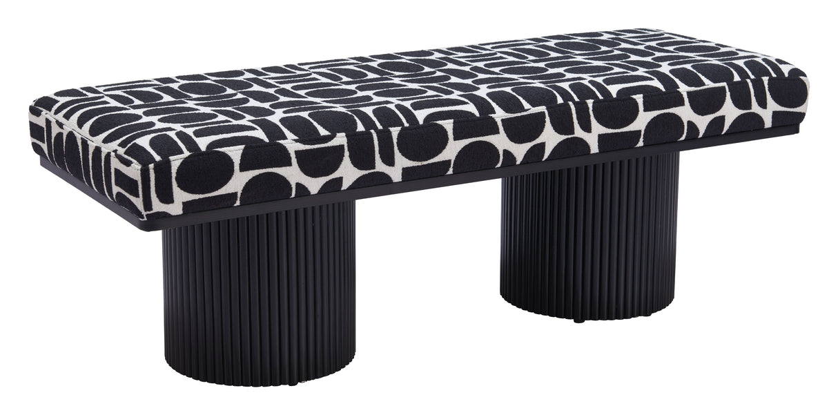 Botoia Black & White Bench by Zuomod at Eve Furniture