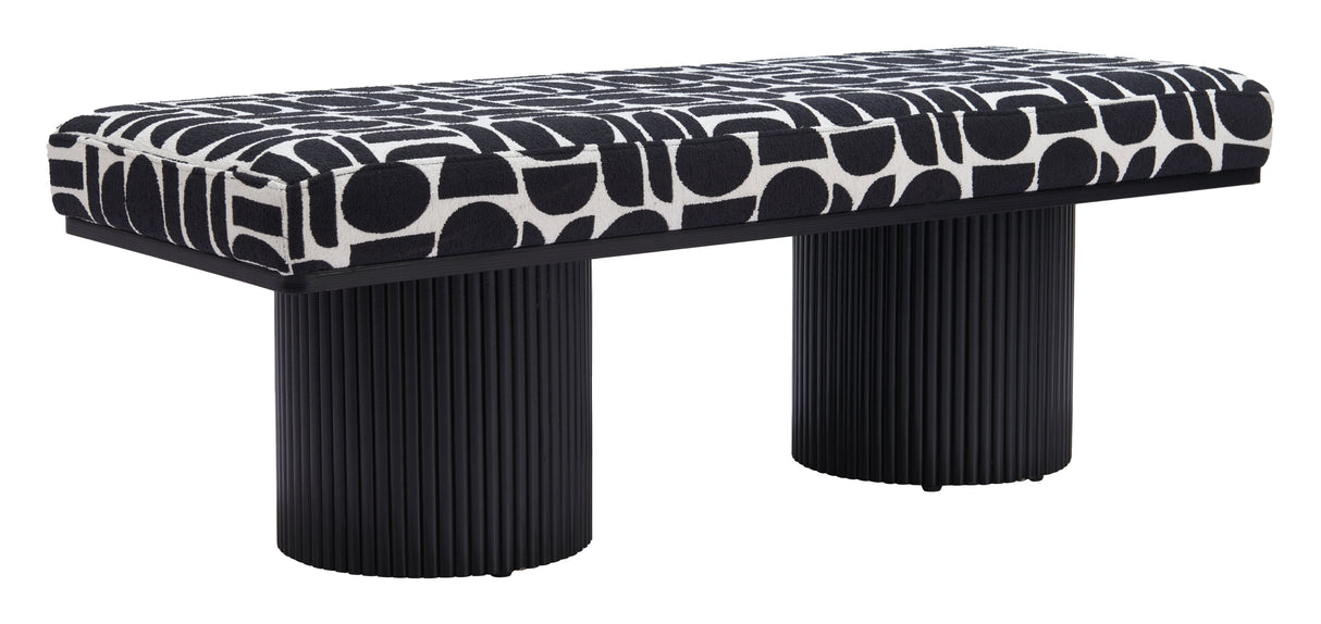 Botoia Black & White Bench by Zuomod at Eve Furniture