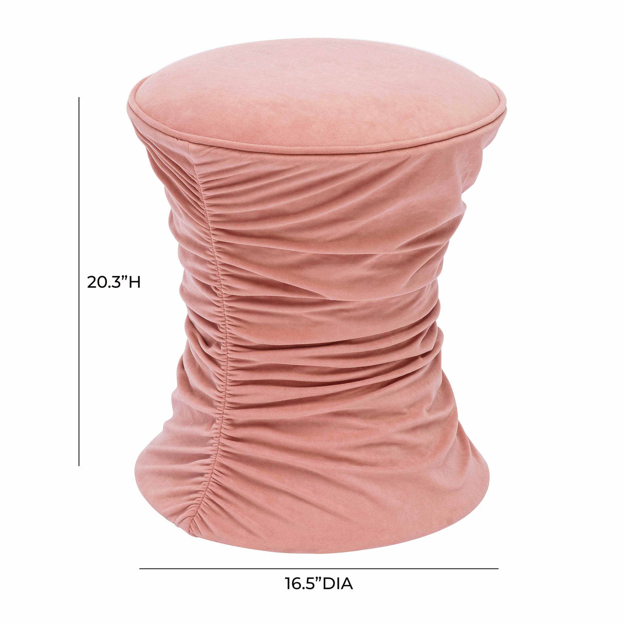 Bounce Ruched Velvet Adjustable Ottoman by TOV Furniture at Eve Furniture
