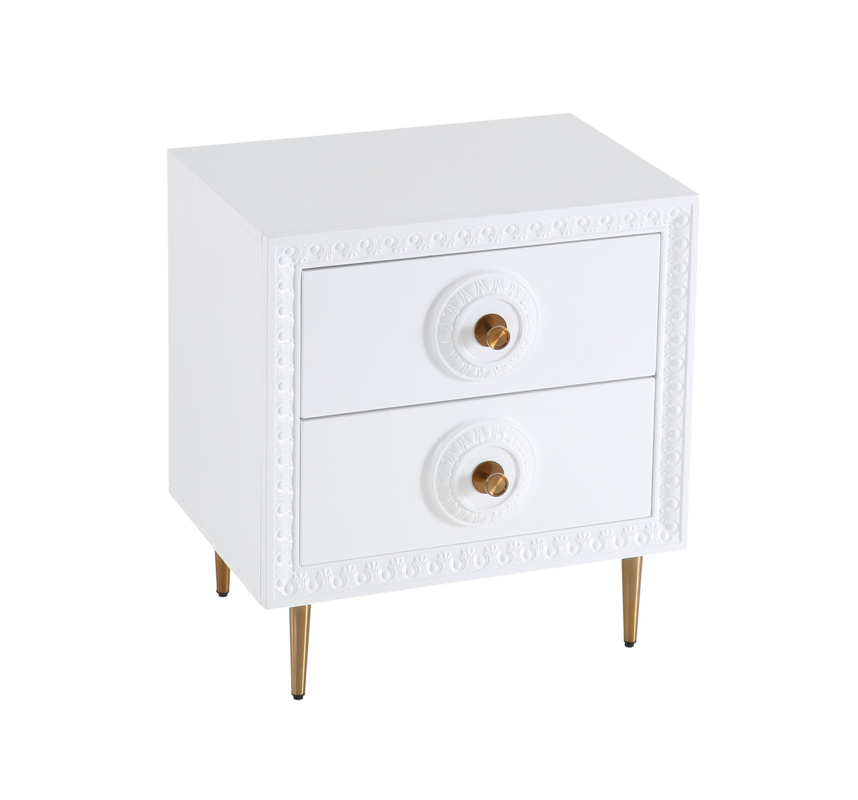 Bovey White Lacquer Side Table by TOV Furniture at Eve Furniture