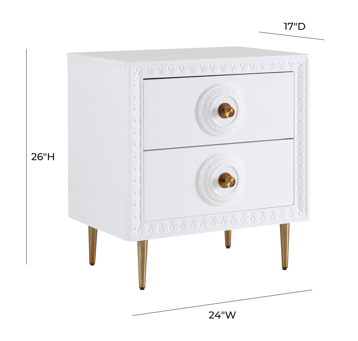 Bovey White Lacquer Side Table by TOV Furniture at Eve Furniture