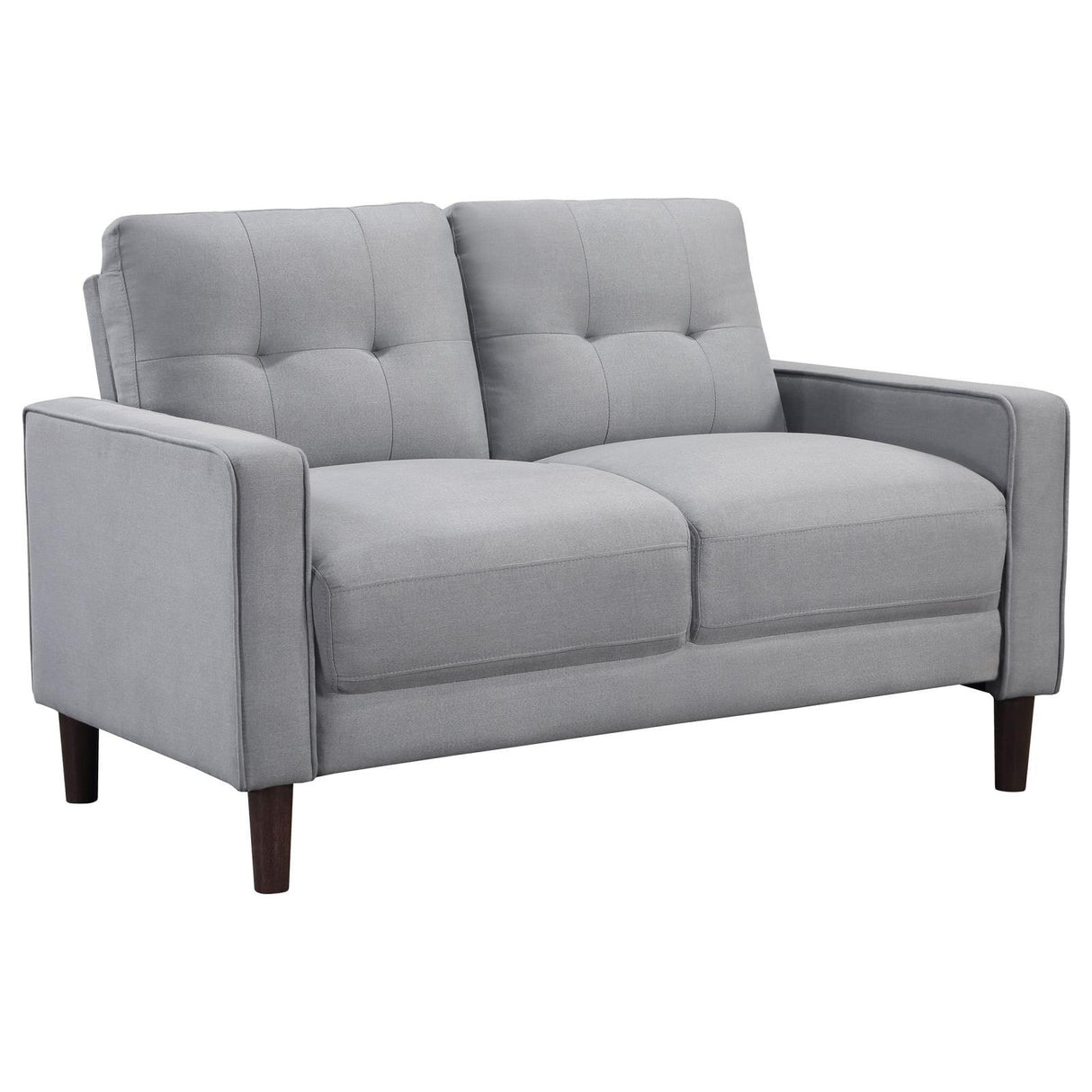 Bowen Gray Upholstered Track Arms Tufted Loveseat by Coaster at Eve Furniture