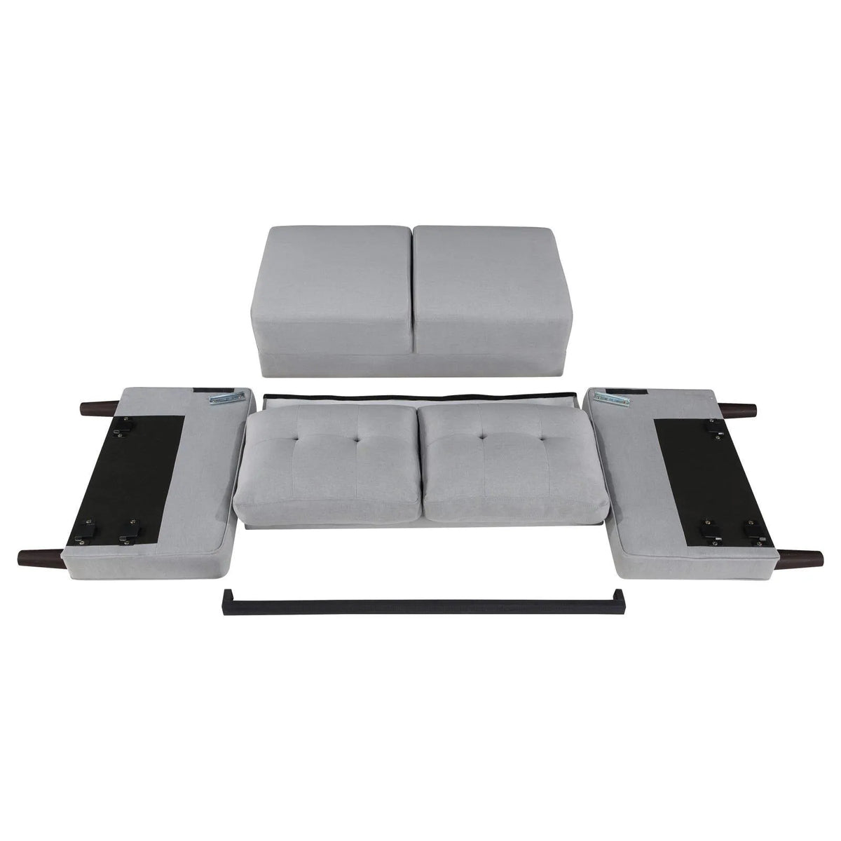 Bowen Gray Upholstered Track Arms Tufted Loveseat by Coaster at Eve Furniture
