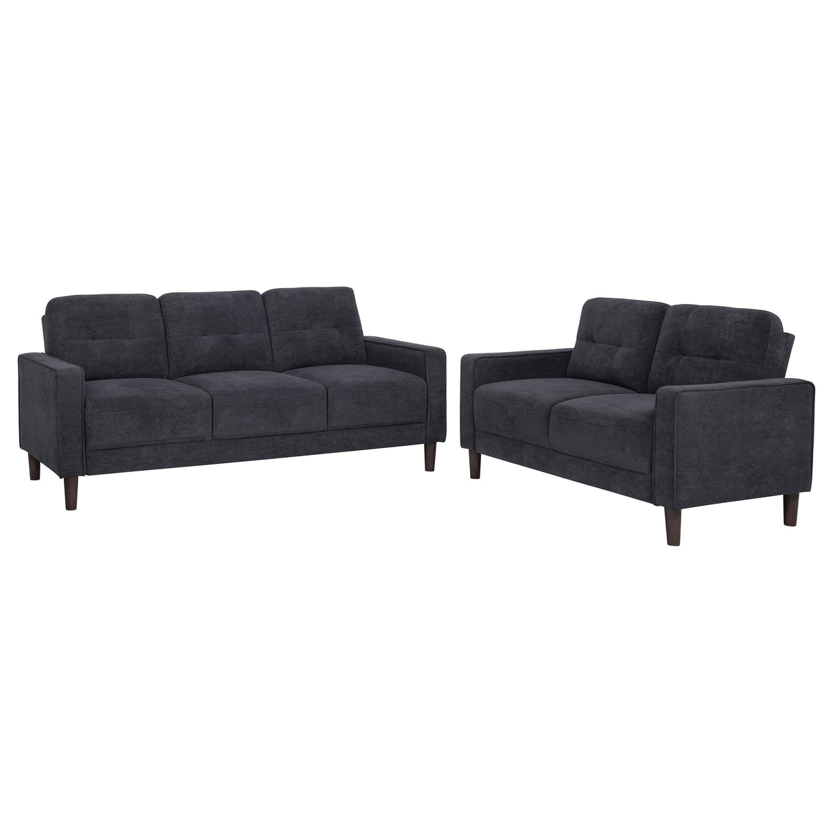 Bowen II 2-piece Steel Grey Fabric Upholstered Track Arm Sofa Set by Coaster at Eve Furniture