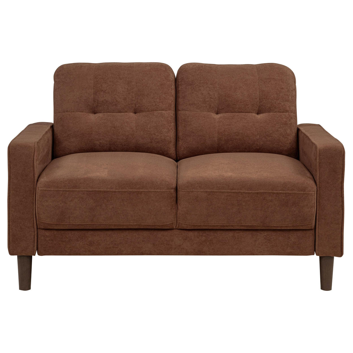Bowen II Rust 2-Piece Rust Fabric Upholstered Track Arm Sofa Set by Coaster at Eve Furniture