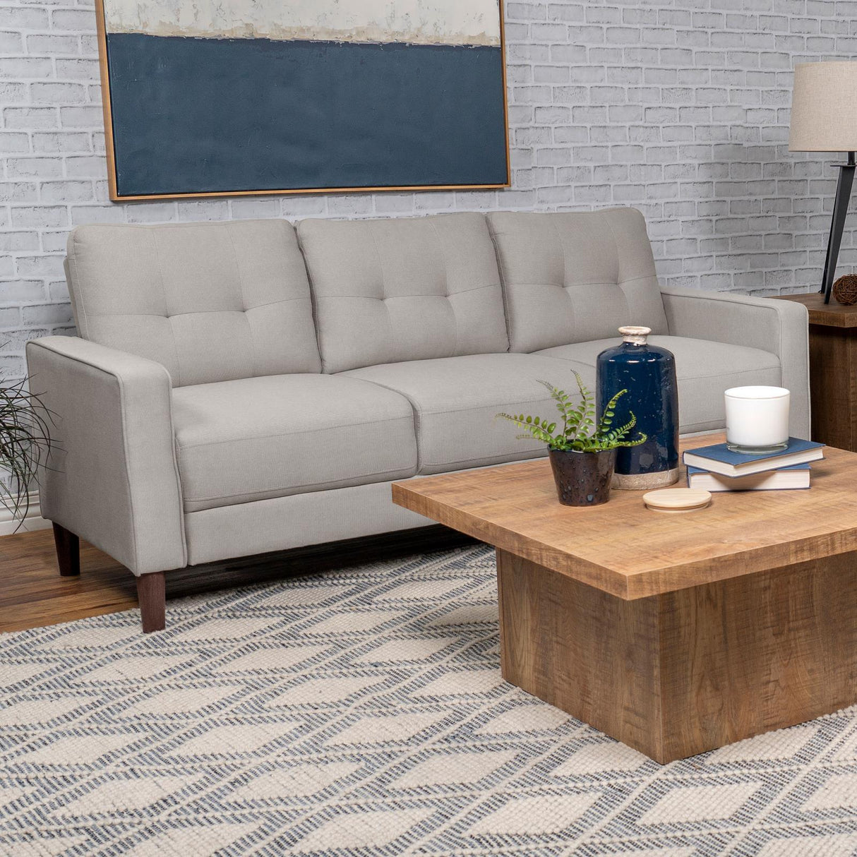 Bowen Upholstered Track Arm Tufted Sofa Beige by Coaster at Eve Furniture