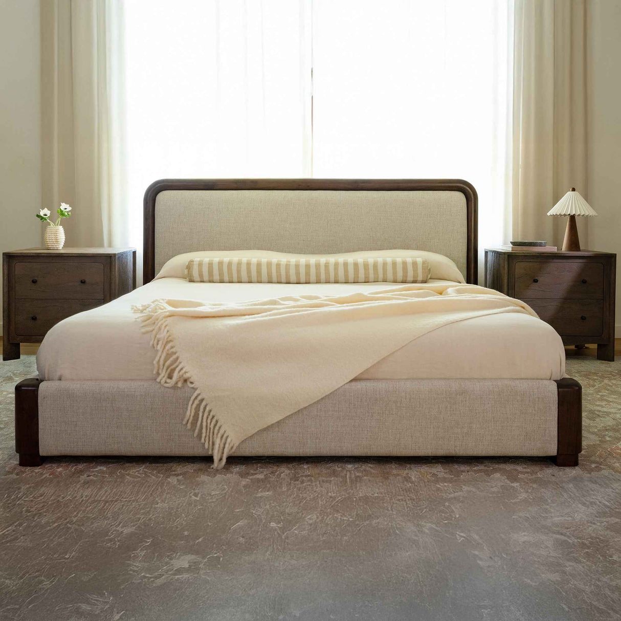 Bower Brown/Dark Brown King Bed by Moe's Home at Eve Furniture