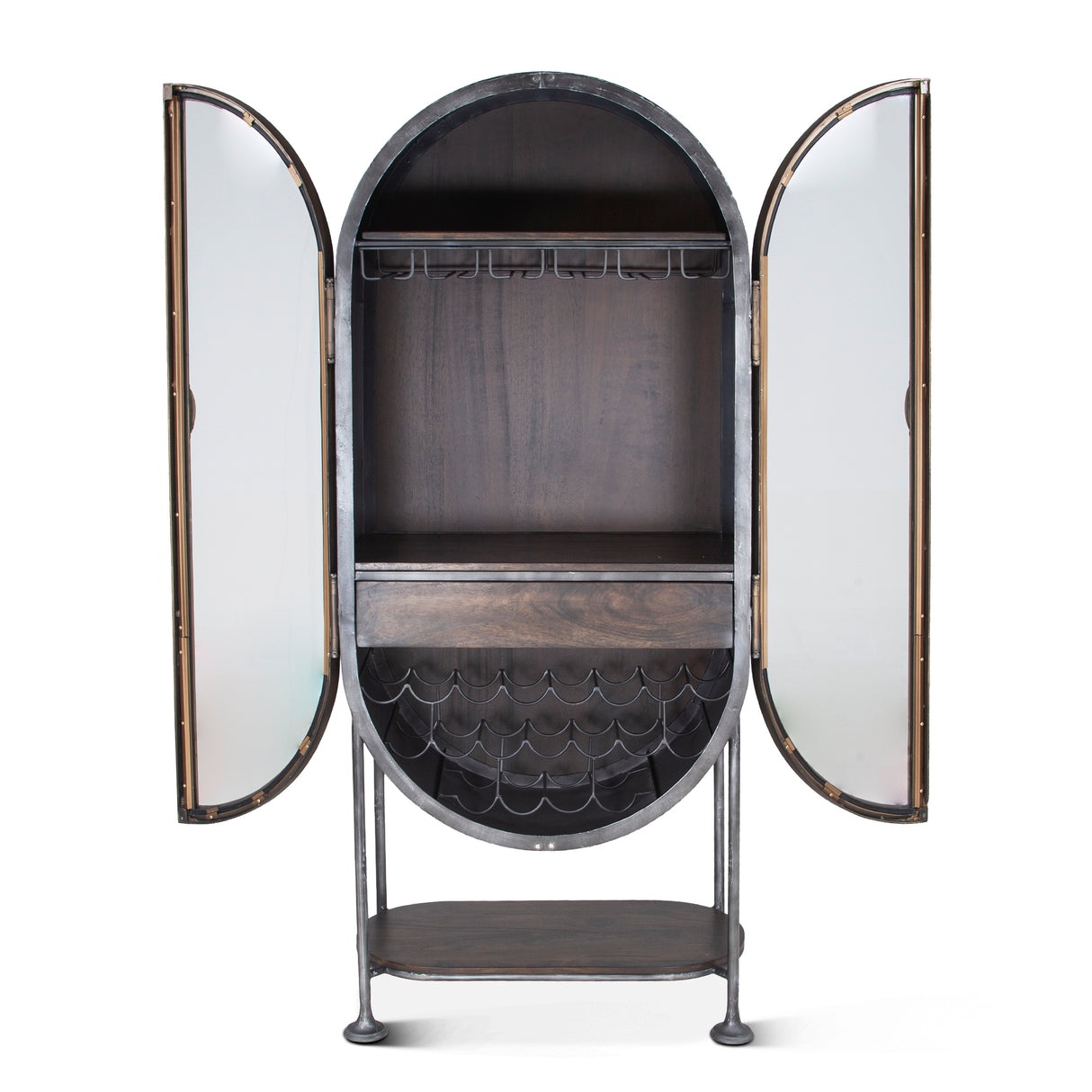 Bowery 34" Tall Oval Bar Cabinet by Home Trends & Design at Eve Furniture