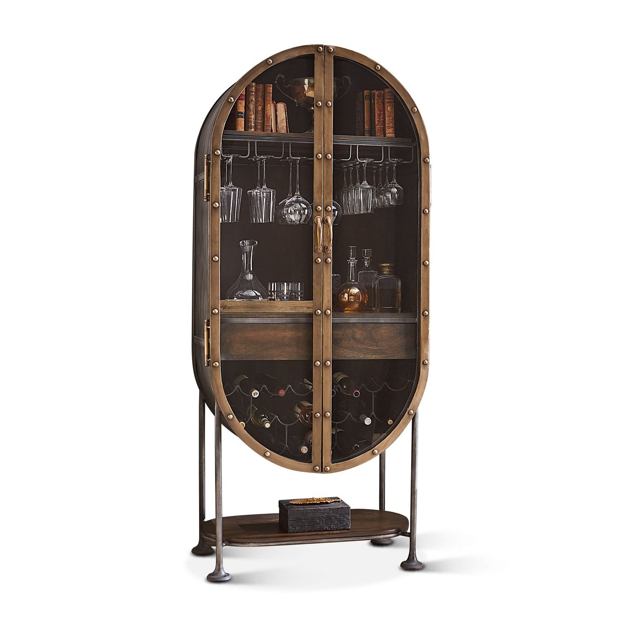 Bowery 34" Tall Oval Bar Cabinet by Home Trends & Design at Eve Furniture