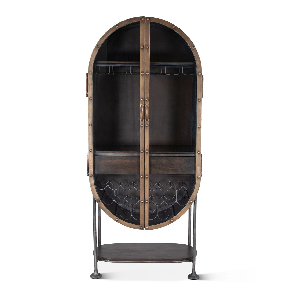 Bowery 34" Tall Oval Bar Cabinet by Home Trends & Design at Eve Furniture