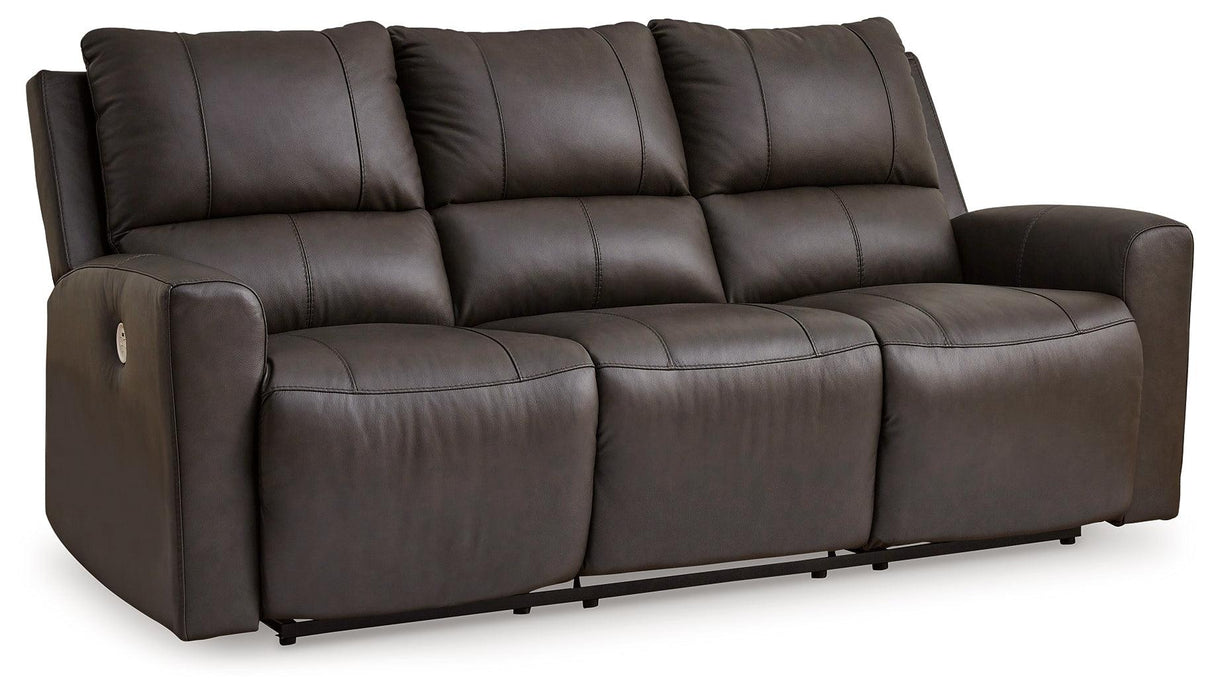 Boxmere Storm Leather Power Reclining Sofa by Ashley at Eve Furniture
